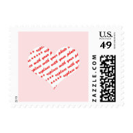 Pink Heart Photo Frame Postage Stamps