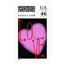 Pink Heart postage