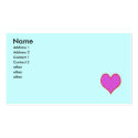 pink heart business cards