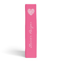 Pink Heart Recipe Kitchen Personalized Name Binder