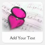 Pink Heart Reflection on Sheet Music Stickers