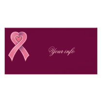 Pink Heart Ribbon Photo Card