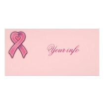 Pink Heart Ribbon photo cards