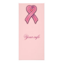 Pink Heart Ribbon rack cards