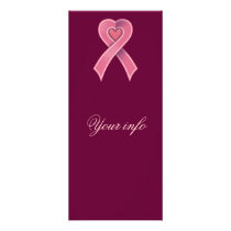 Pink Heart Ribbon rack cards