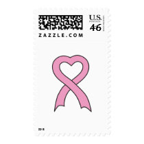 Pink Heart Ribbon Stamps by pinkribbonshirts Pink Heart Ribbon Stamps