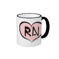 Pink Heart RN mugs