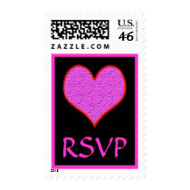 pink heart RSVP postage by DonnaGrayson pink heart RSVP postage