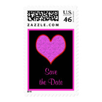 pink heart Save the Date postage by DonnaGrayson pink heart Save the Date postage