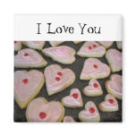 Pink Heart Shaped Cookies Refrigerator Magnet