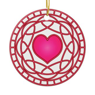Pink Heart & Swirls Ornament ornament
