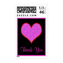 pink heart Thank You postage by DonnaGrayson pink heart Thank You postage