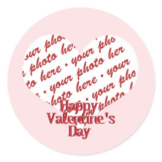 Pink Heart Valentine Photo Frame sticker