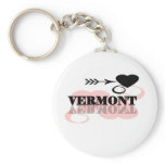 Pink Heart Vermont Key Chains