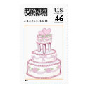Pink Heart Wedding Cake stamp