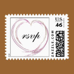 Pink Heart Wedding RSVP Postage Stamp stamps