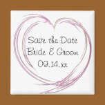 Pink Heart Wedding Save the Date Magnet magnets