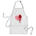 Pink Heart with Skull Drips aprons by opheliasart Pink Heart with Skull Drips aprons