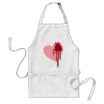 Pink Heart with Skull Drips aprons