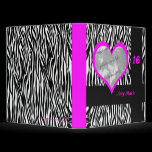 Pink Heart Zebra Print Birthday Photo Album binders