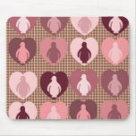Pink Hearted Penguins Mousepad