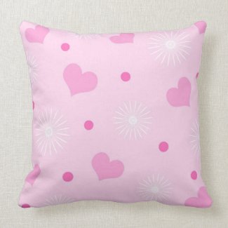 Pink hearts throwpillow
