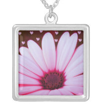 Pink Hearts and Flower Necklace necklaces