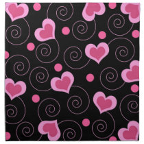 Pink hearts and spirals american mojo napkins