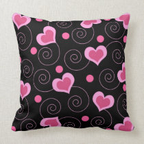 Pink hearts and spirals american mojo pillows