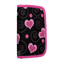 Pink hearts and spirals rickshaw folios