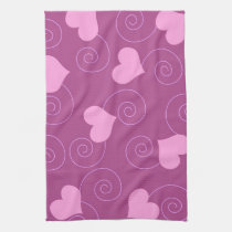 Pink hearts and swirls american mojo kitchen towels