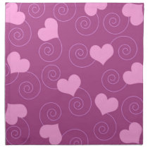 Pink hearts and swirls american mojo napkins