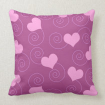 Pink hearts and swirls american mojo pillows
