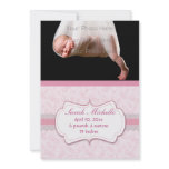 Pink Hearts Baby Photo Announcement