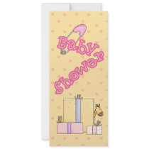Pink Hearts Babyshower Girl invitations