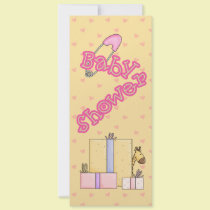 Pink Hearts Babyshower Girl invitations
