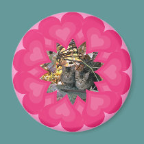 Pink Hearts Design Add Your Own Photo magnets