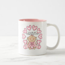 Pink Hearts Girl 1st Valentine's Day Tshirts Coffee Mug