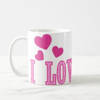 Pink Hearts I Love You Mug mug