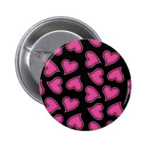 Pink Hearts in Random Pattern buttons