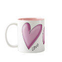 Pink hearts Love valentine sweetheart mug