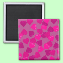 Pink confetti hearts abstract design Magnet