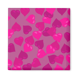 Pink confetti hearts abstract design Magnet Pink confetti hearts abstract design Magnet