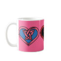 Pink hearts mugs by Olesha Pink hearts mugs