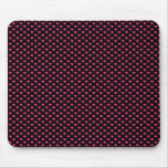 Pink Hearts on Black Mouse Pad