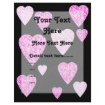 Pink Hearts. Patterned Heart Design. Flyer