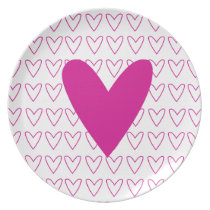 pink hearts Plate plates