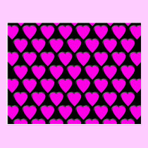 Pink Hearts postcards