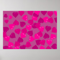 Pink Hearts Poster