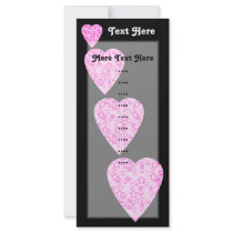 Pink Hearts Rack Card. Customizable Images & Text rack cards by PsyborgAli Pink Hearts Rack Card. Customizable Images & Text rack cards